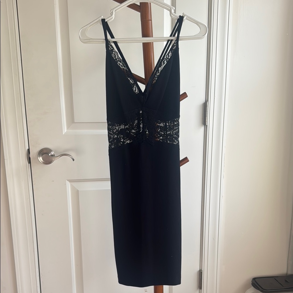 Express Blue Backless Spaghetti Strap Slip Dress